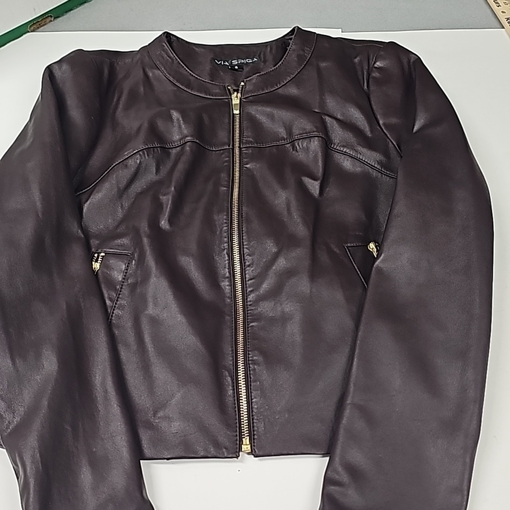 Via Spiga Jacket small shell 100% lamb leather lining polyester vintage